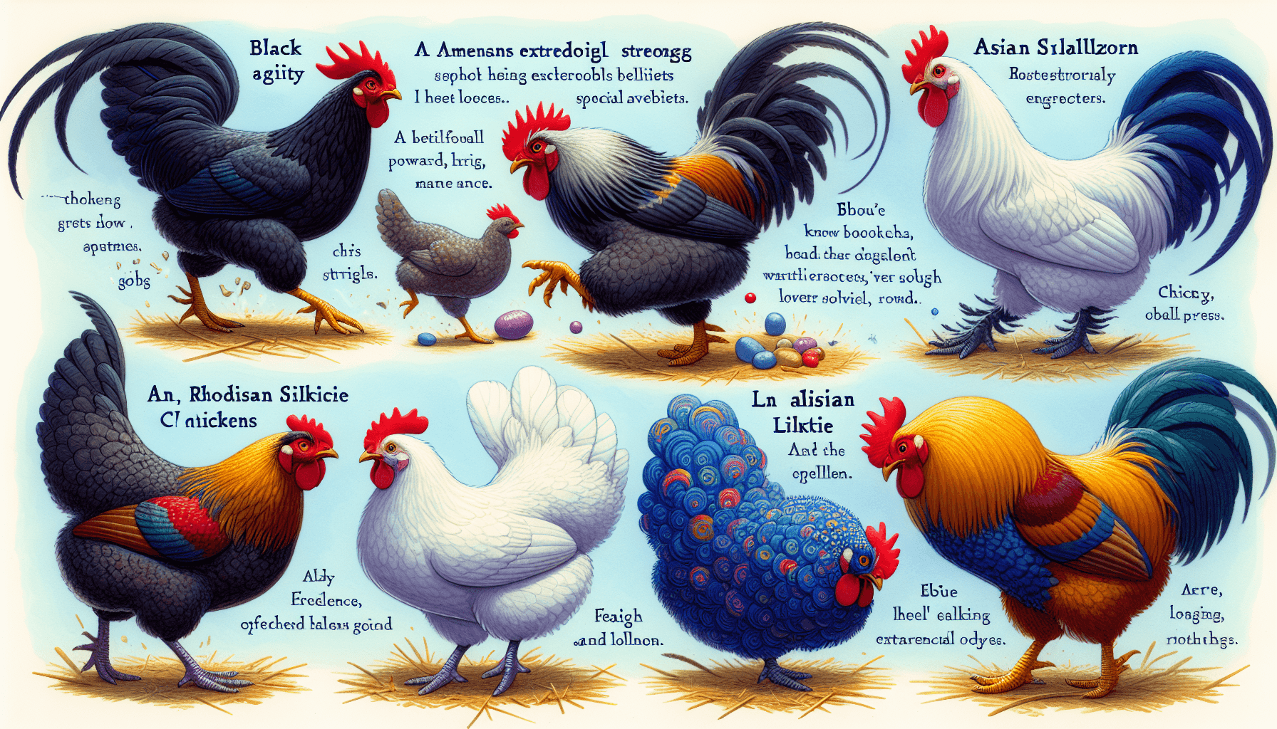 Diverse chicken characters