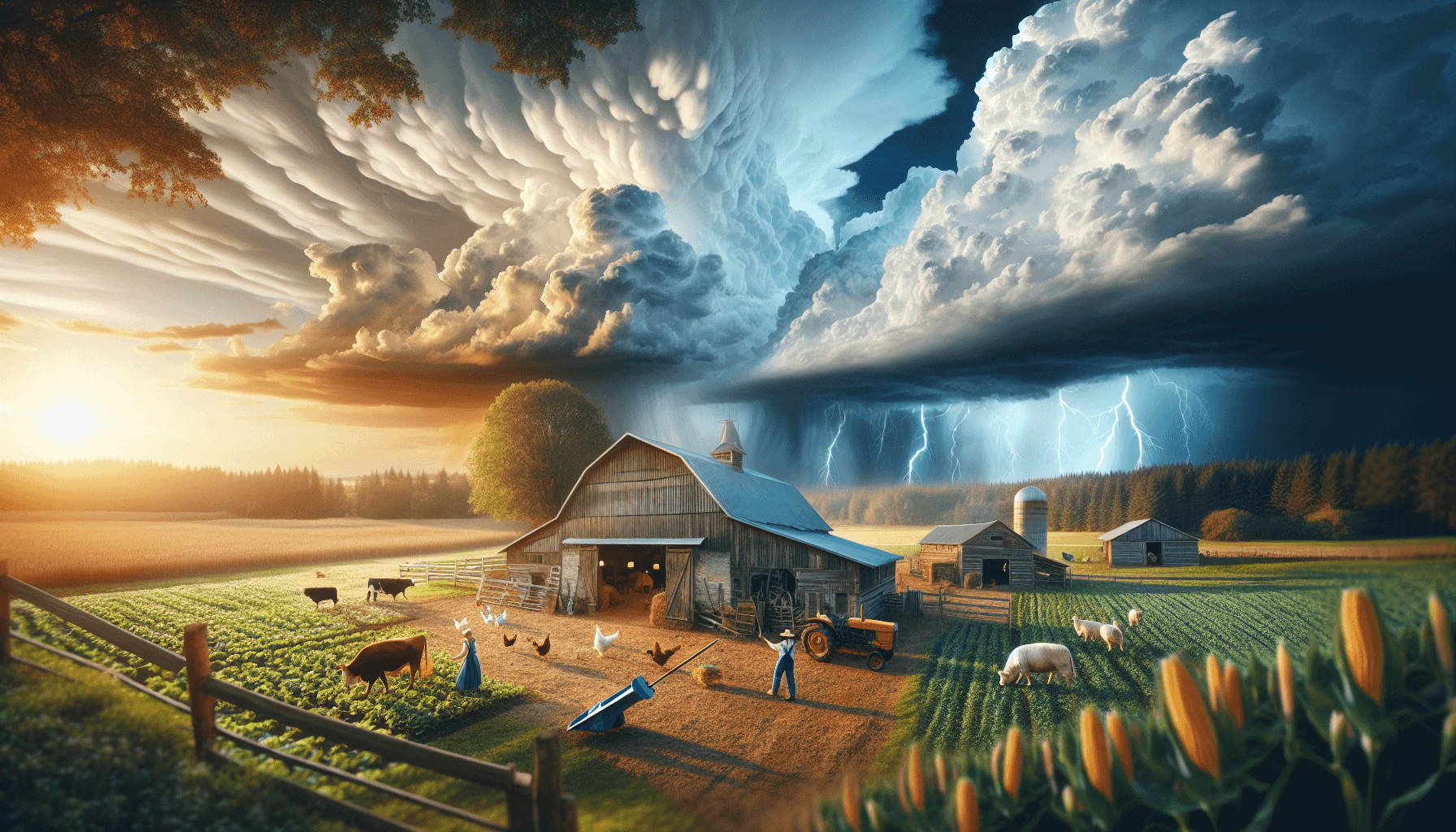 Dynamic weather on a farm